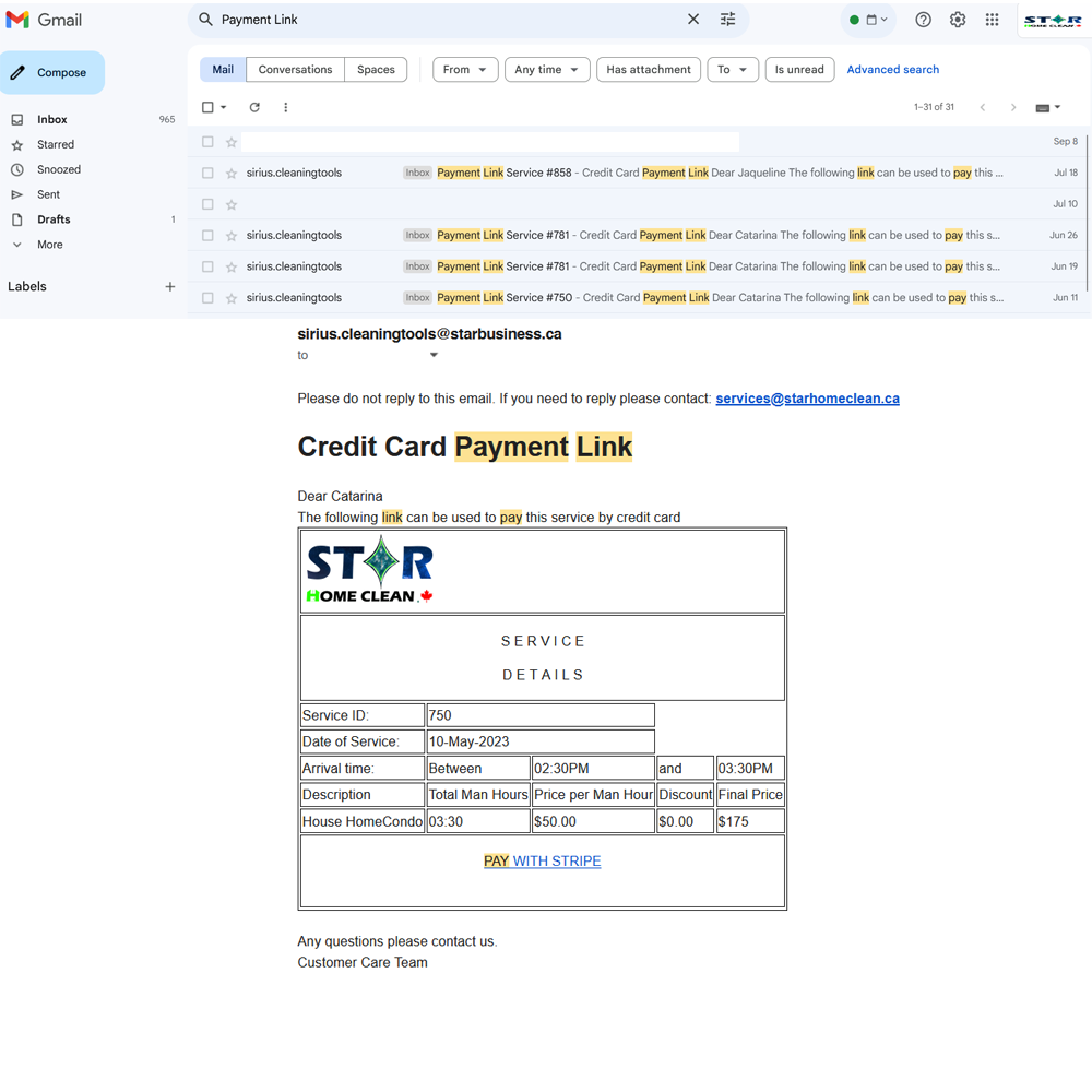 SIRIUS Cleaning Tools Payment Link